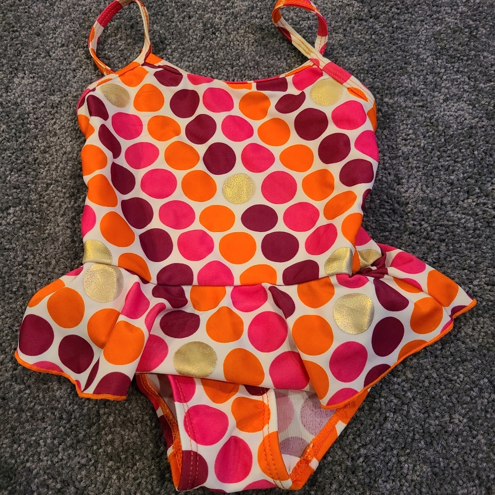 Girls polka dot one piece bathing suit size 3T